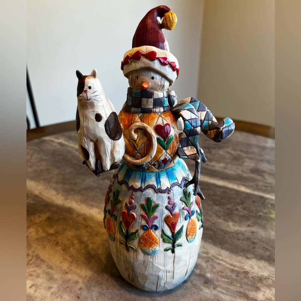 Heartwood Creek Jim Shore,s “Winter’s Friend” Snowman with cat